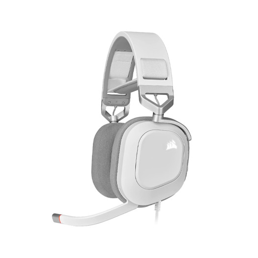 Corsair HS80 RGB USB Premium Gaming Headset with Dolby Audio 7.1 Surround Sound (Broadcast-Grade Omni-Directional Microphone, Memory Foam Earpads, High-Fidelity Sound, Durable Construction) White